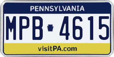 PA license plate MPB4615