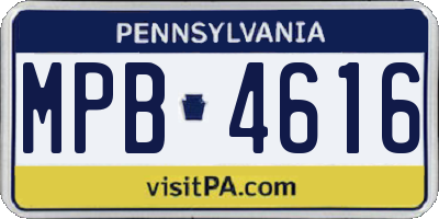 PA license plate MPB4616
