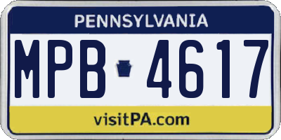 PA license plate MPB4617