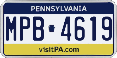 PA license plate MPB4619