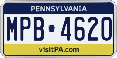 PA license plate MPB4620