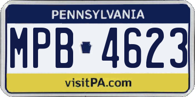 PA license plate MPB4623