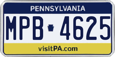 PA license plate MPB4625