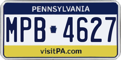 PA license plate MPB4627