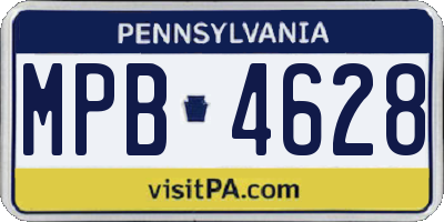 PA license plate MPB4628