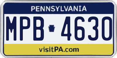 PA license plate MPB4630