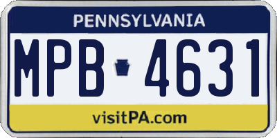 PA license plate MPB4631