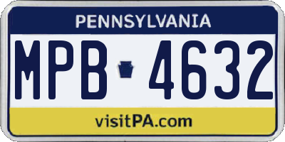 PA license plate MPB4632