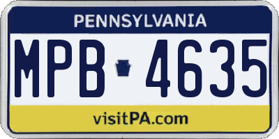 PA license plate MPB4635