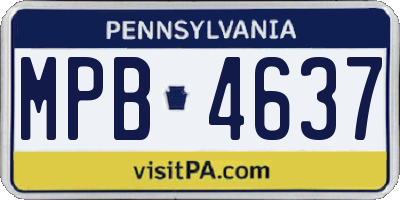 PA license plate MPB4637