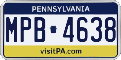 PA license plate MPB4638