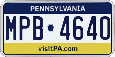 PA license plate MPB4640