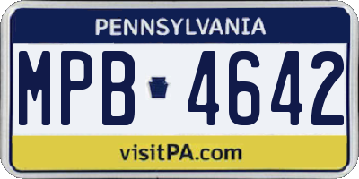 PA license plate MPB4642