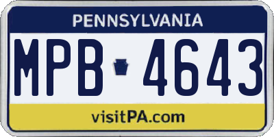PA license plate MPB4643