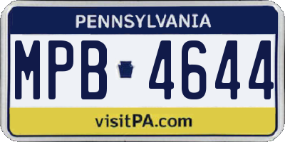 PA license plate MPB4644