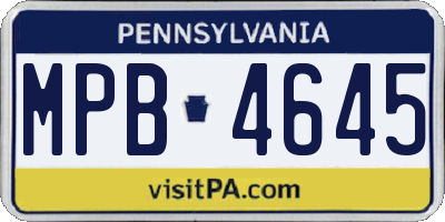 PA license plate MPB4645