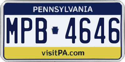 PA license plate MPB4646