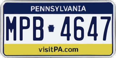 PA license plate MPB4647