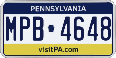 PA license plate MPB4648