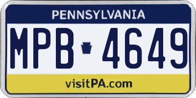 PA license plate MPB4649