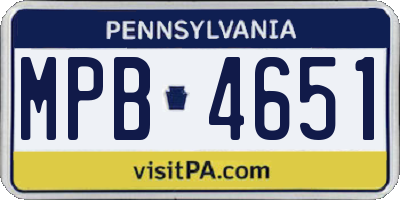 PA license plate MPB4651