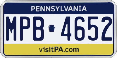 PA license plate MPB4652