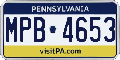 PA license plate MPB4653