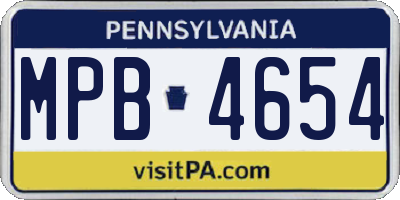 PA license plate MPB4654