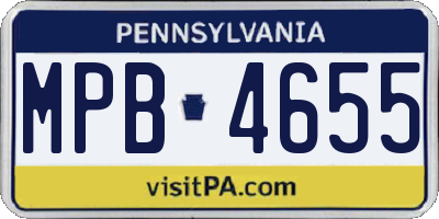 PA license plate MPB4655