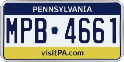 PA license plate MPB4661