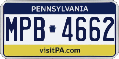 PA license plate MPB4662