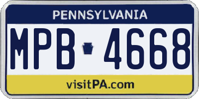 PA license plate MPB4668
