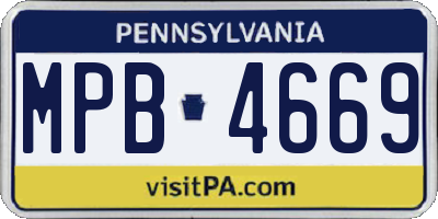 PA license plate MPB4669