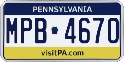 PA license plate MPB4670
