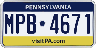 PA license plate MPB4671