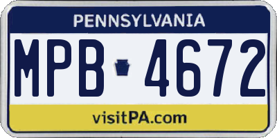 PA license plate MPB4672