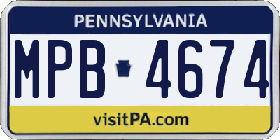 PA license plate MPB4674