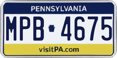 PA license plate MPB4675