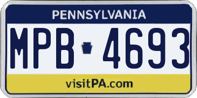 PA license plate MPB4693