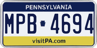 PA license plate MPB4694