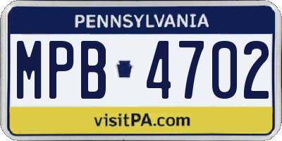 PA license plate MPB4702