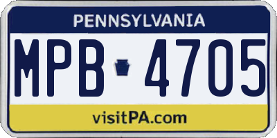 PA license plate MPB4705