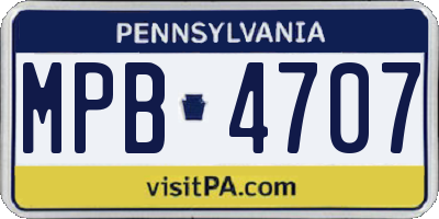 PA license plate MPB4707