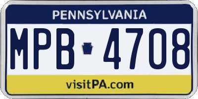 PA license plate MPB4708