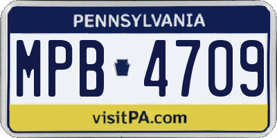 PA license plate MPB4709