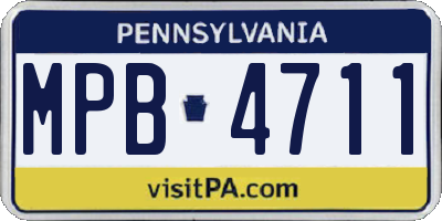 PA license plate MPB4711