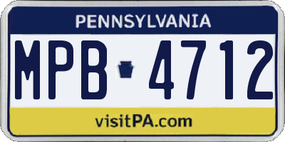PA license plate MPB4712