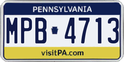 PA license plate MPB4713