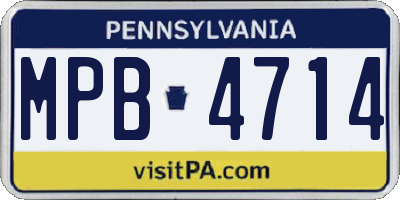 PA license plate MPB4714