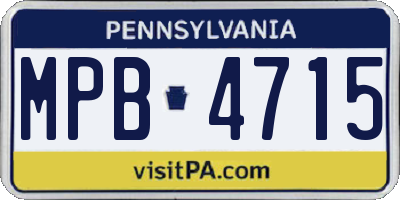PA license plate MPB4715